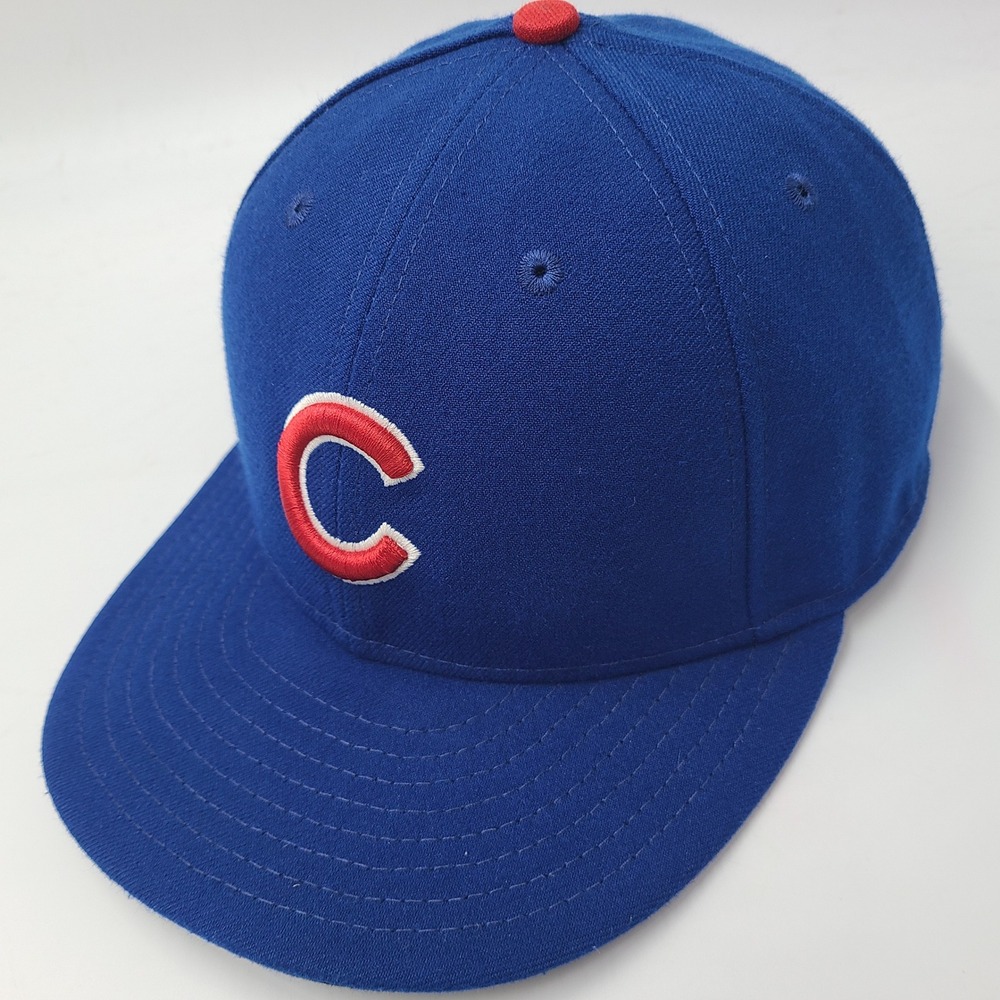 Chicago Cubs Hat Fitted 7 3/8 New Era 59Fifty Low Profile Blue Red MLB Baseball